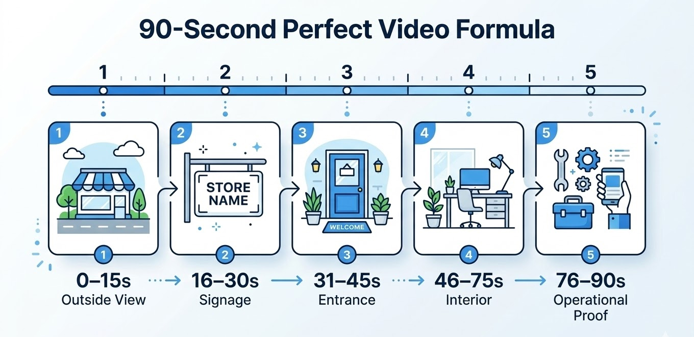 90-second video formula breakdown by time segments