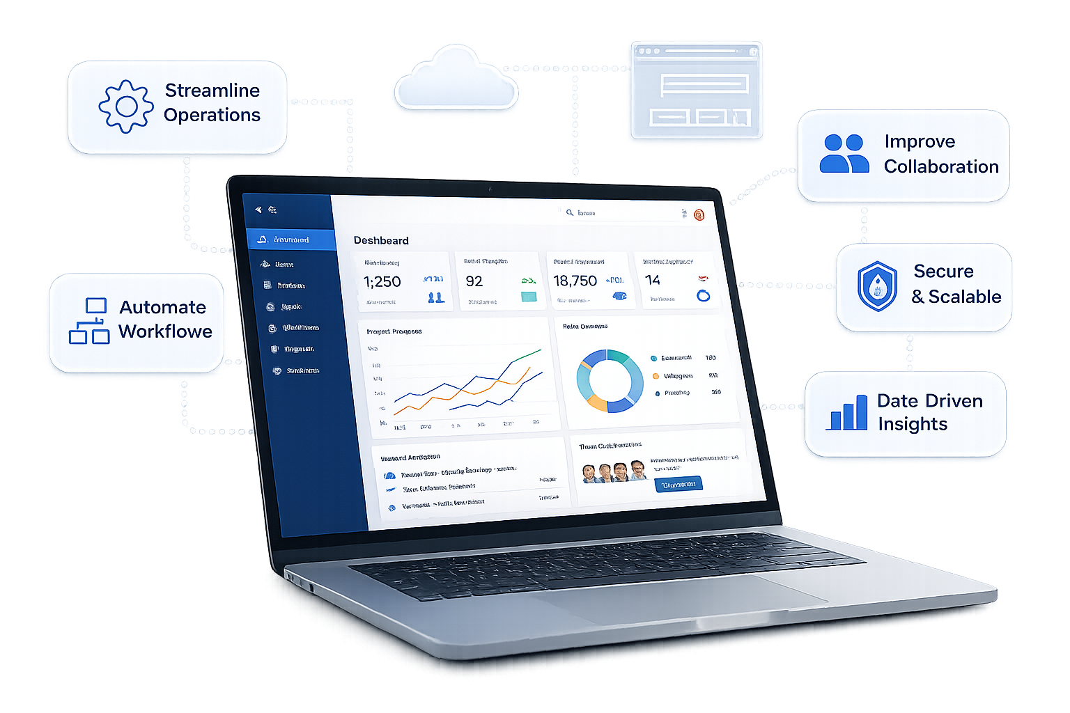 Premium Business Web Portal Dashboard Mockup