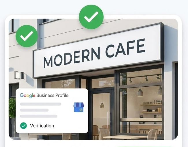 Example of clear, visible business signage matching Google profile